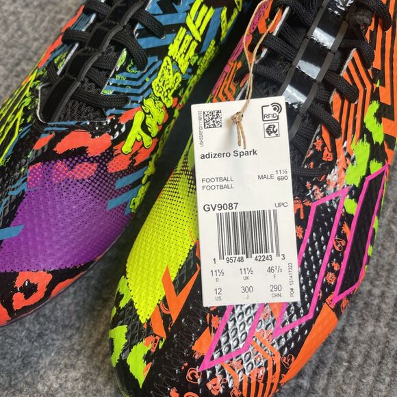 Adidas Adizero Spark 12.0 Men Size 12 Mismatch Football Cleats Neon GV9087 NEW main image 6